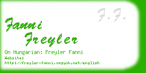 fanni freyler business card